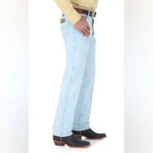 New Wrangler Men's Cowboy Cut Original Fit Light Blue Jeans 27 X 34
